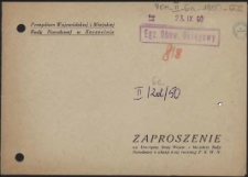 Zaproszenie na Uroczystą Sesję Wojew. i Miejskiej Rady Narodowej [...]