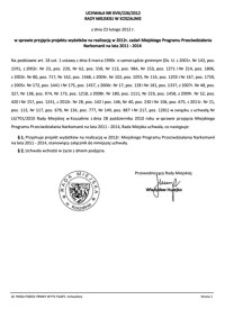 Uchwała Rady Miejskiej w Koszalinie nr XVIII/226/2012