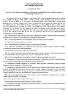 Uchwała Rady Miejskiej w Koszalinie nr XVIII/227/2012