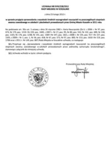 Uchwała Rady Miejskiej w Koszalinie nr XVIII/228/2012