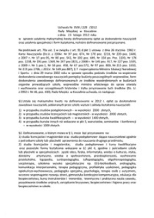 Uchwała Rady Miejskiej w Koszalinie nr XVIII/229/2012
