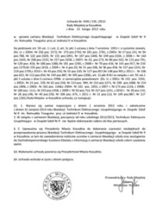 Uchwała Rady Miejskiej w Koszalinie nr XVIII/235/2012