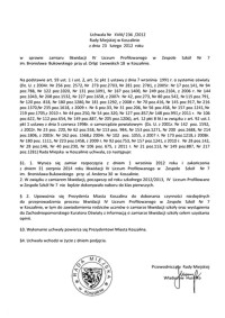 Uchwała Rady Miejskiej w Koszalinie nr XVIII/236/2012