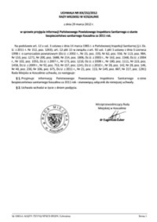 Uchwała Rady Miejskiej w Koszalinie nr XIX/252/2012