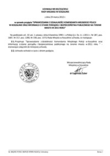 Uchwała Rady Miejskiej w Koszalinie nr XIX/253/2012