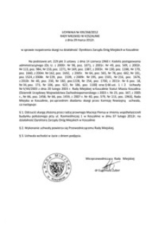 Uchwała Rady Miejskiej w Koszalinie nr XIX/268/2012
