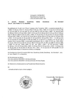 Uchwała Rady Miejskiej w Koszalinie nr XX/284/2012
