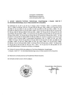 Uchwała Rady Miejskiej w Koszalinie nr XX/293/2012