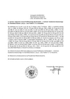 Uchwała Rady Miejskiej w Koszalinie nr XX/305/2012