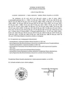 Uchwała Rady Miejskiej w Koszalinie nr XXI/317/2012
