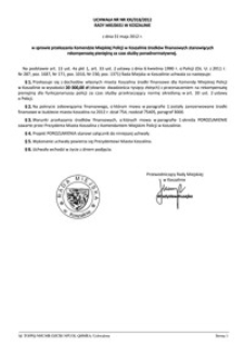 Uchwała Rady Miejskiej w Koszalinie nr XXI/318/2012