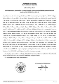 Uchwała Rady Miejskiej w Koszalinie nr XXI/322/2012