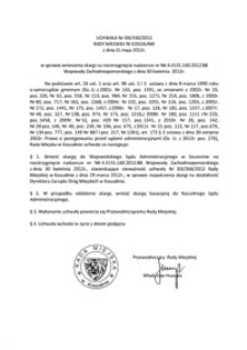 Uchwała Rady Miejskiej w Koszalinie nr XXI/330/2012