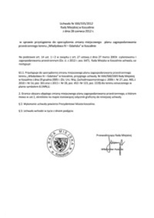 Uchwała Rady Miejskiej w Koszalinie nr XXII/335/2012