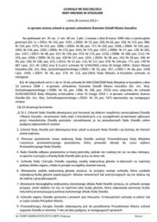 Uchwała Rady Miejskiej w Koszalinie nr XXII/346/2012