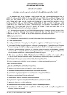 Uchwała Rady Miejskiej w Koszalinie nr XXII/347/2012