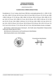 Uchwała Rady Miejskiej w Koszalinie nr XXII/349/2012