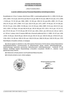 Uchwała Rady Miejskiej w Koszalinie nr XXIV/356/2012