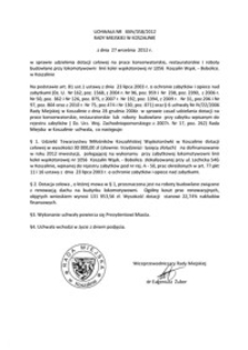 Uchwała Rady Miejskiej w Koszalinie nr XXIV/358/2012