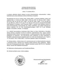 Uchwała Rady Miejskiej w Koszalinie nr XXIV/359/2012