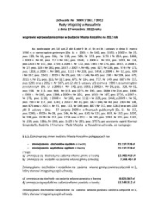 Uchwała Rady Miejskiej w Koszalinie nr XXIV/361/2012
