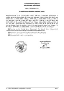 Uchwała Rady Miejskiej w Koszalinie nr XXIV/369/2012