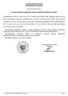 Uchwała Rady Miejskiej w Koszalinie nr XXIV/371/2012