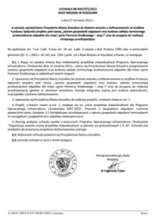 Uchwała Rady Miejskiej w Koszalinie nr XXIV/372/2012