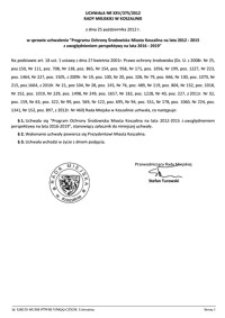 Uchwała Rady Miejskiej w Koszalinie nr XXV/375/2012