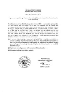 Uchwała Rady Miejskiej w Koszalinie nr XXV/376/2012
