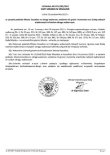 Uchwała Rady Miejskiej w Koszalinie nr XXV/382/2012