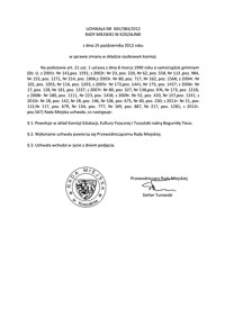 Uchwała Rady Miejskiej w Koszalinie nr XXV/384/2012