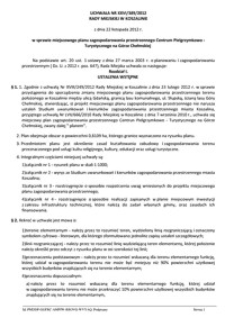 Uchwała Rady Miejskiej w Koszalinie nr XXVI/389/2012