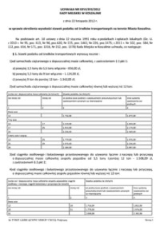 Uchwała Rady Miejskiej w Koszalinie nr XXVI/393/2012