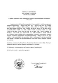 Uchwała Rady Miejskiej w Koszalinie nr XXVI/405/2012