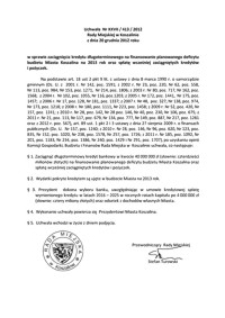 Uchwała Rady Miejskiej w Koszalinie nr XXVII/413/2012