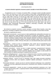 Uchwała Rady Miejskiej w Koszalinie nr XXVII/414/2012