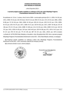 Uchwała Rady Miejskiej w Koszalinie nr XXVII/421/2012