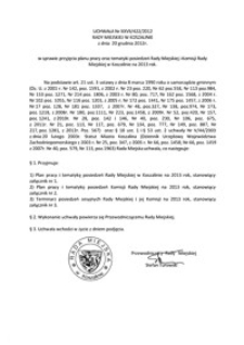 Uchwała Rady Miejskiej w Koszalinie nr XXVII/422/2012