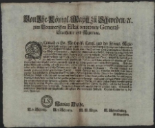 Von Ihr. Königl. Maytt. zu Schweden, [et]c. zum Pommerschen Estat verordnete General-Staathalter und Regierung : Demnach es Sr. Hochgräfl. Excell. und der Königl.Regierung hinterbracht worden, was maszen, weil weder in der Policey-Ordnung, von Eichen- und anderer Nutz-Mast- und Bauholtz-Hegen, noch in der Heyd- und Holtz-Ordnung, dem Lohreiszen einige Masze gesetzet worden [...] : [Dat.] Gegeben Stettin, den 24. Septemb. Anno 1696