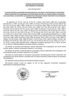 Uchwała Rady Miejskiej w Koszalinie nr XXVIII/438/2013