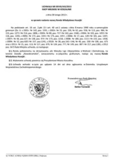 Uchwała Rady Miejskiej w Koszalinie nr XXVIII/443/2013