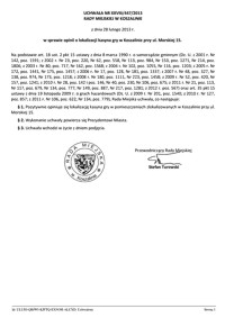 Uchwała Rady Miejskiej w Koszalinie nr XXVIII/447/2013