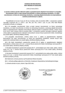 Uchwała Rady Miejskiej w Koszalinie nr XXIX/450/2013