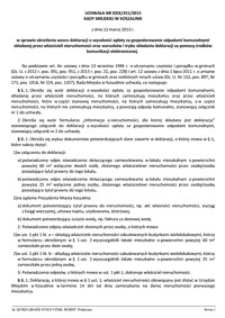 Uchwała Rady Miejskiej w Koszalinie nr XXIX/451/2013