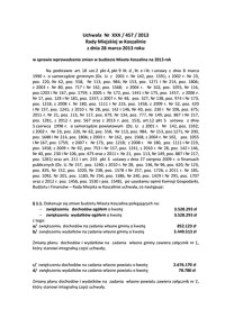 Uchwała Rady Miejskiej w Koszalinie nr XXX/457/2013