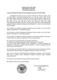 Uchwała Rady Miejskiej w Koszalinie nr XXX/458/2013