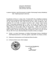 Uchwała Rady Miejskiej w Koszalinie nr XXX/459/2013