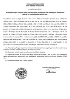 Uchwała Rady Miejskiej w Koszalinie nr XXX/464/2013