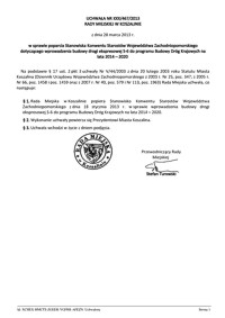 Uchwała Rady Miejskiej w Koszalinie nr XXX/467/2013